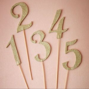 NWT BHLDN Metallic Number Stakes - For Tables 1-25